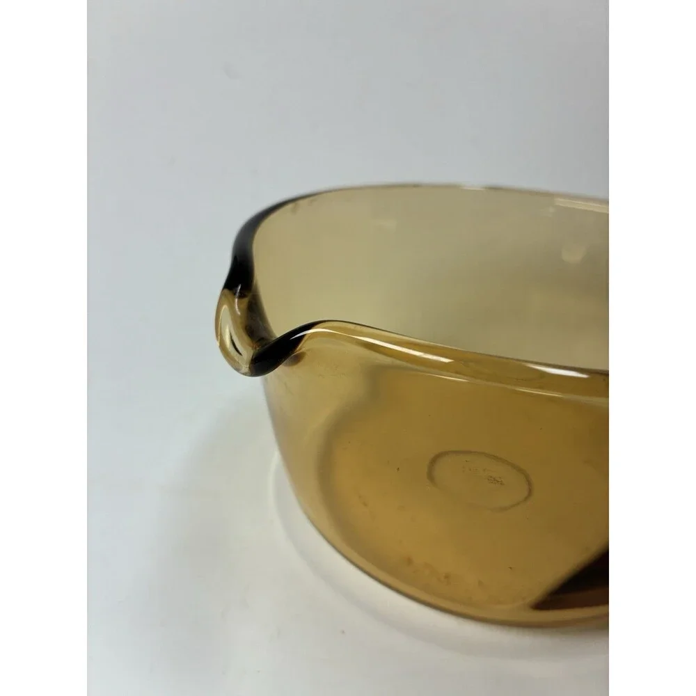 Pyrex Vision Corning Ware 1980's Amber 1L Glass Cooking Sauce Pan Spout Lid